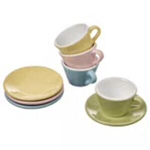IKEA DUKTIG Colorful 8-Piece Ceramic Cup and Saucer Playset for Creative Kids